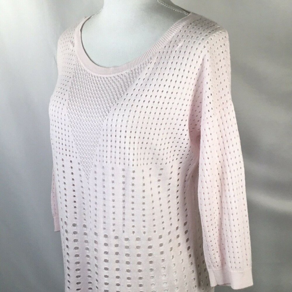 Express~Pale Pink~Open Knit~3/4 Sleeve~Lightweight - Picture 2 of 8